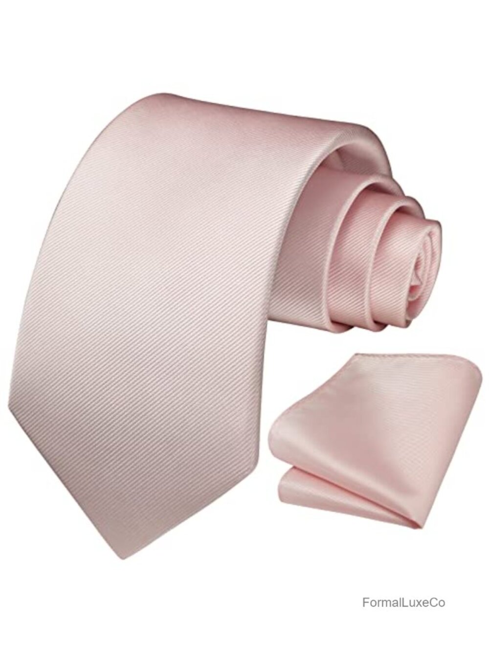 Men's Solid Silk Tie & Pocket Square Set with Satin Finish - Formal Accessory - Picture 5 of 6